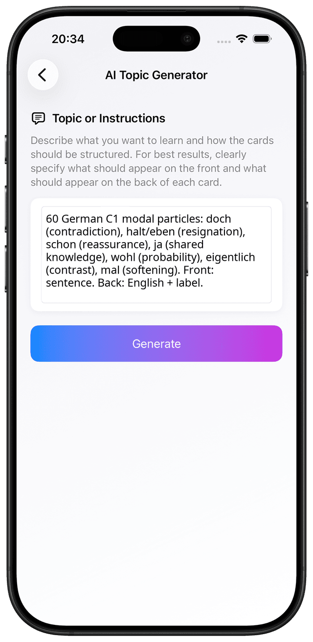 Learning German C1 vocabulary with the AI prompt for pragmatic nuance, modal particles, and preparing for C2