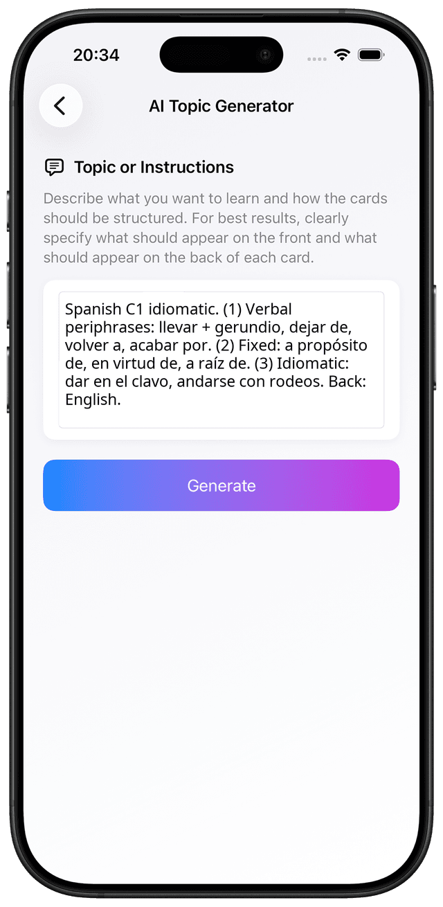 Learning Spanish C1 vocabulary with the AI prompt for idiomatic precision